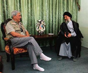 ماریو بارگاس یوسا و آیت الله سید محمدباقر حکیم